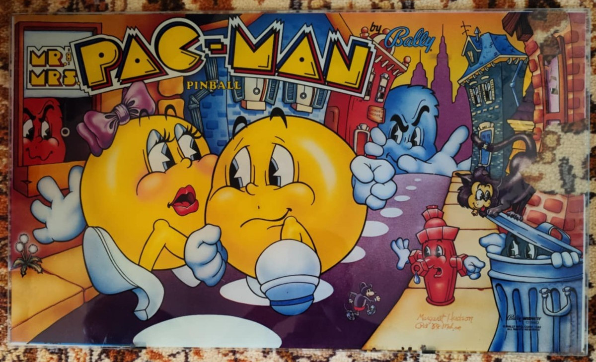 Mr and Mrs Pac-Man Pinball Backglass Original