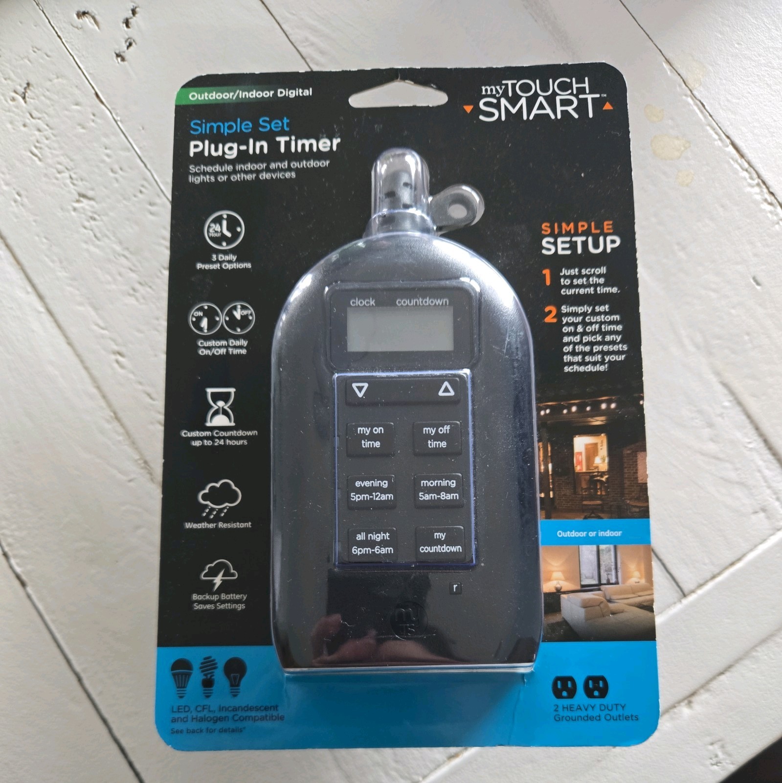 My Touch Smart Simple Set Plug-In Digital Timer #26898 Indoor & Outdoor New NIB