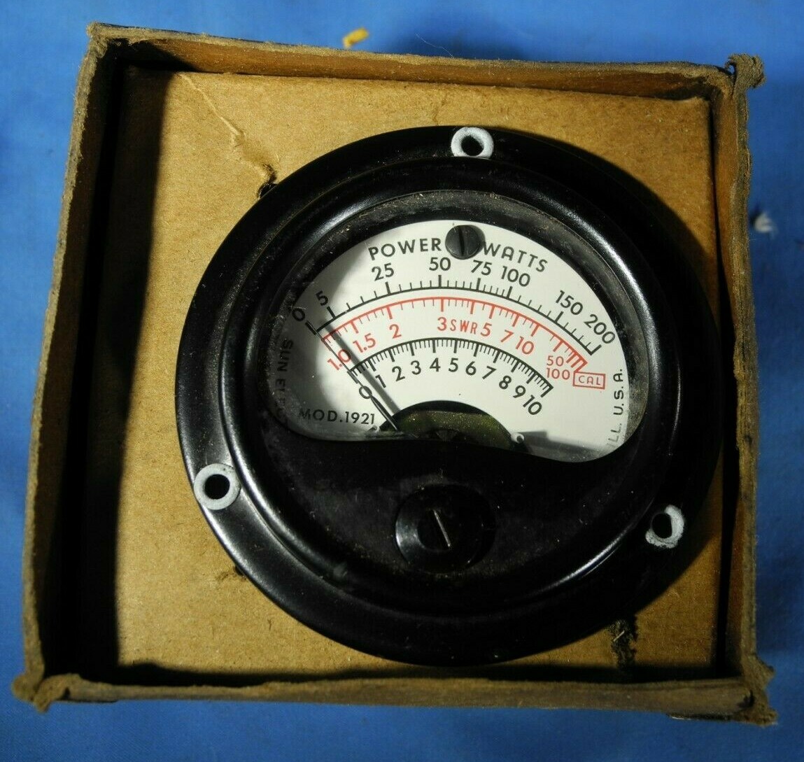 Sun Electric PANEL MOUNT MICROAMMETER POWER WATTS MODEL M-1921 (NOS)