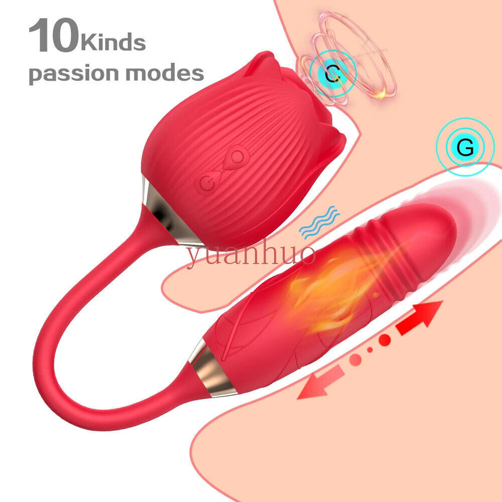 10-Speed-Rose-Female-Anniversary-Female-Gift-Massage-Tongue-Licking-Powerful-US