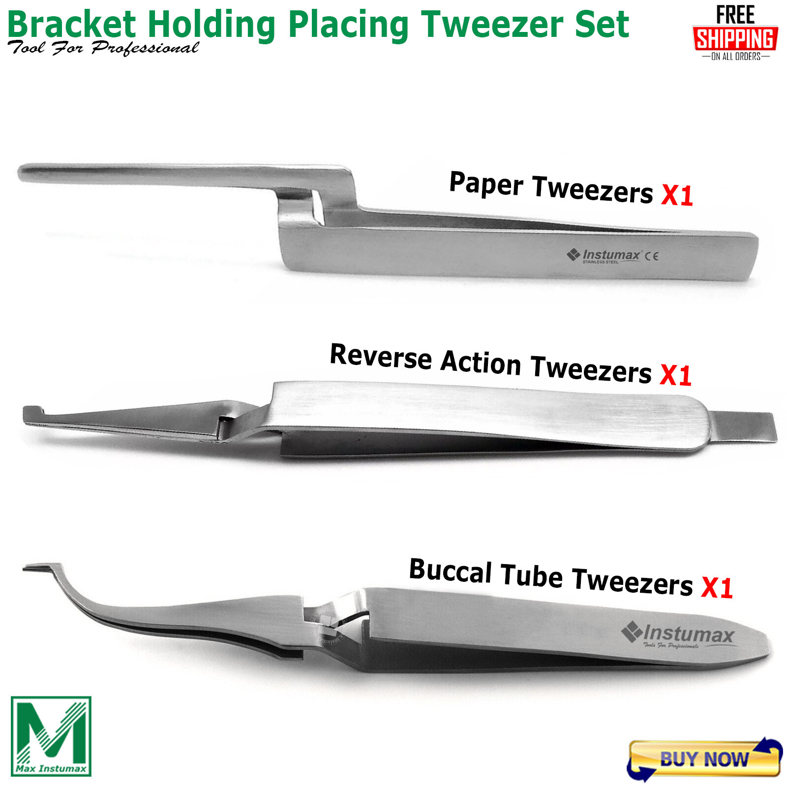 Orthodontic Bracket Holding Placing Tweezers Reverse Action Forceps Ortho Dental