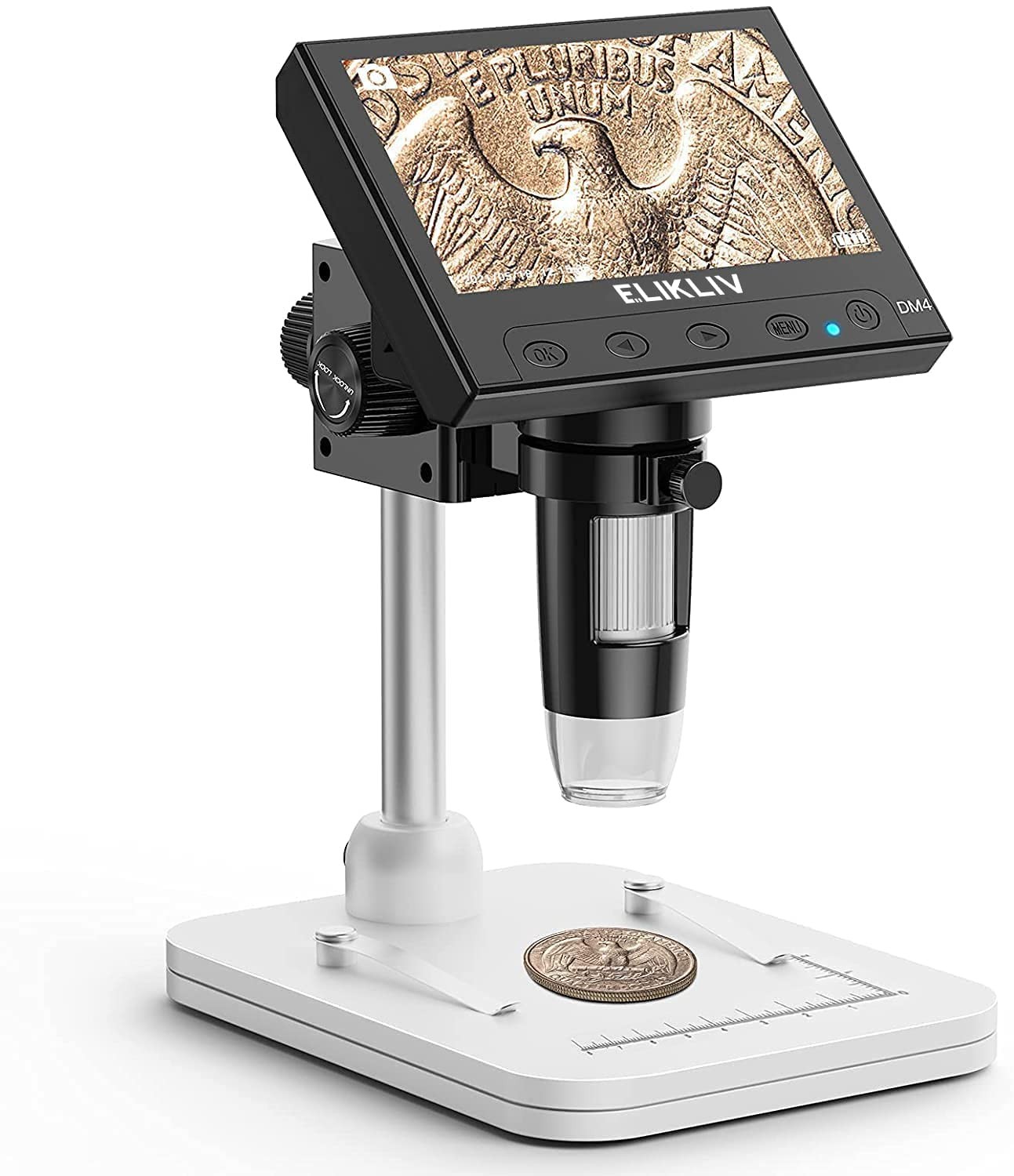 Elikliv Microscope Lcd Digital Coin Microscope 1000X Coin Magnifier 8