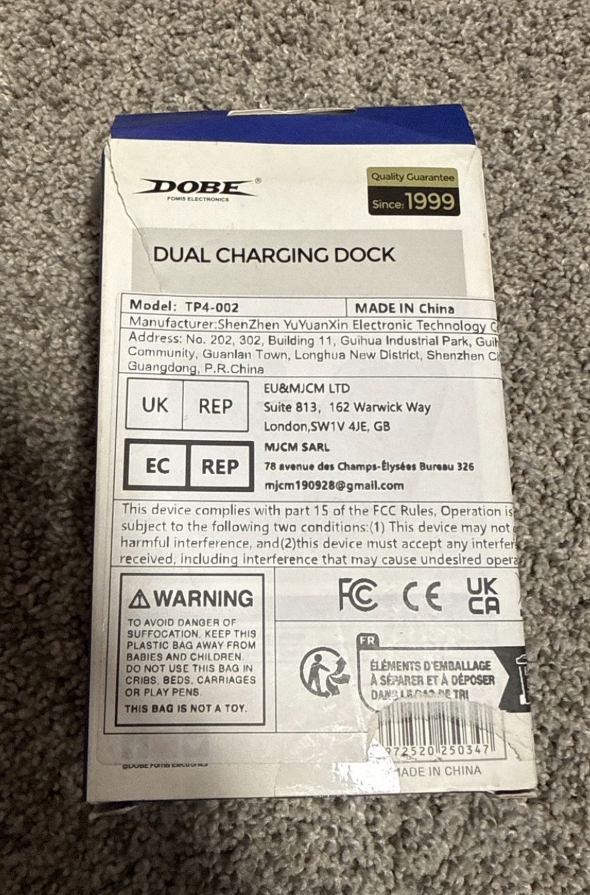 Dobe Dual Controller Charger for PS4 Dualshock Controllers