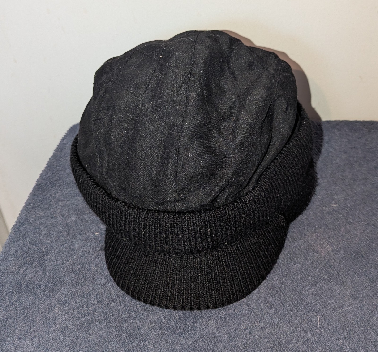 Vintage The North Face Visor Beanie Hat Womens One Size Black Cap Quilted