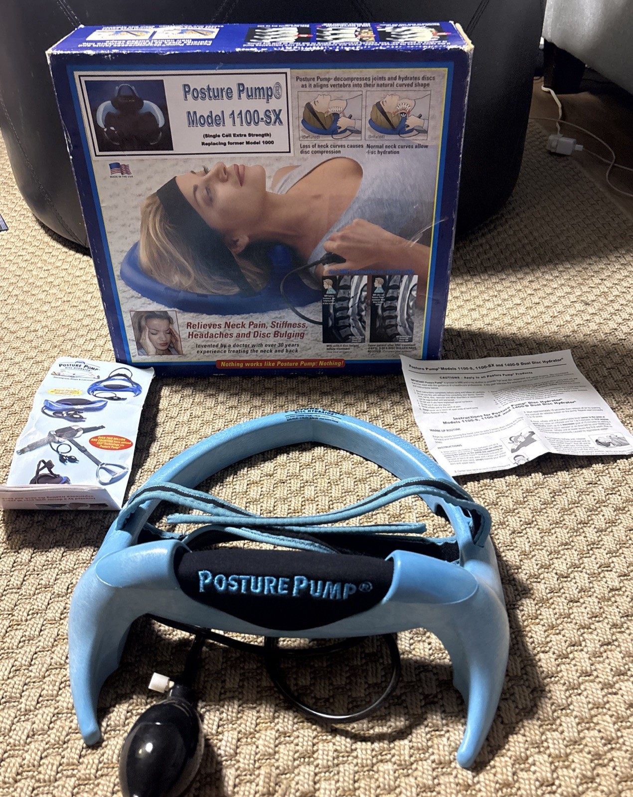 Posture Pump Model 1100-SX Neck Disc Hydrator Cervical Spine Therapy Pain Relief