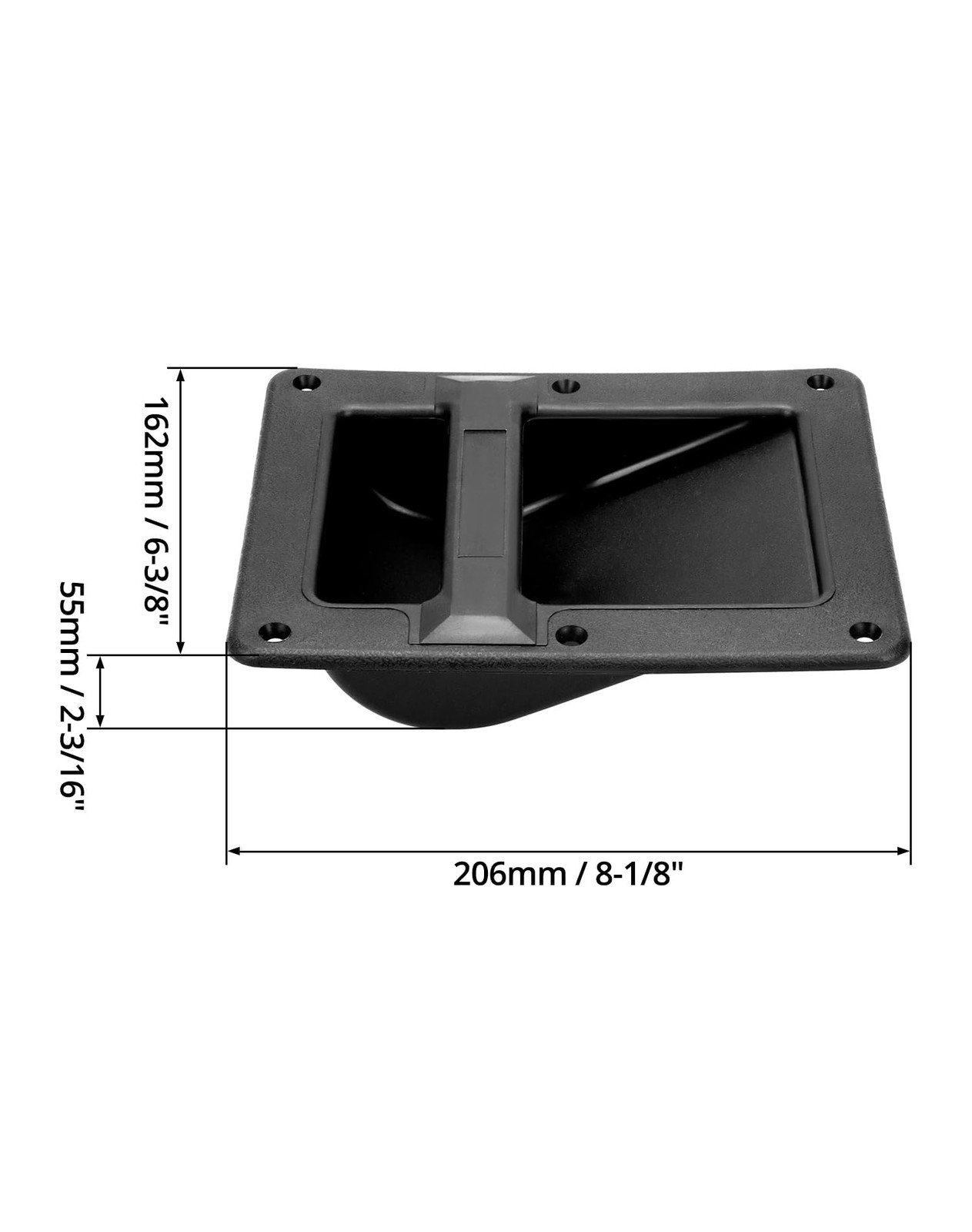 QWORK Plastic Speaker Cabinet Handles, 4 Pack Recessed Holder, 6.38" x Black