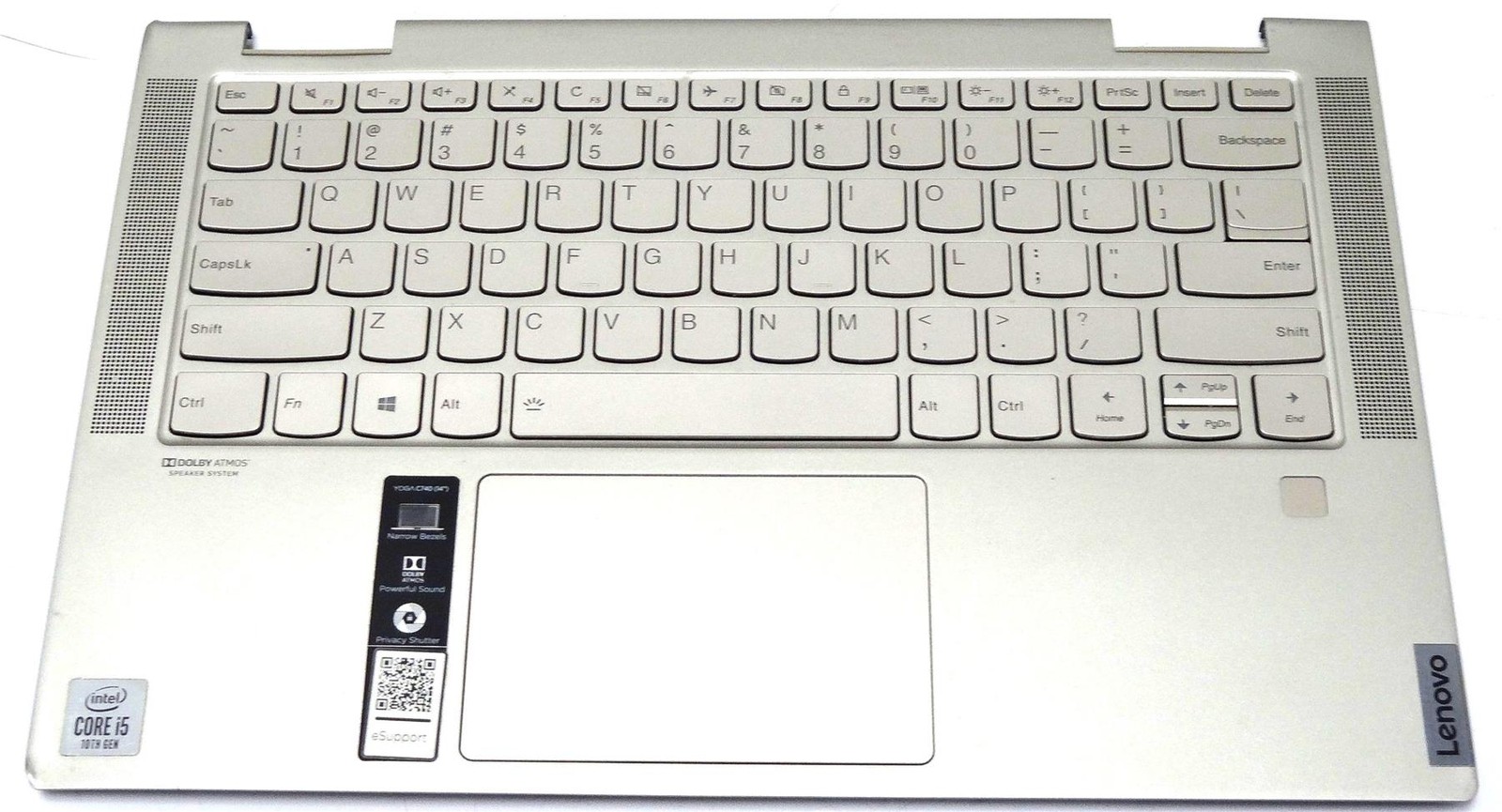 Lenovo Yoga C740-14IML Palmrest Touchpad with Keyboard Gold AM1FG000110