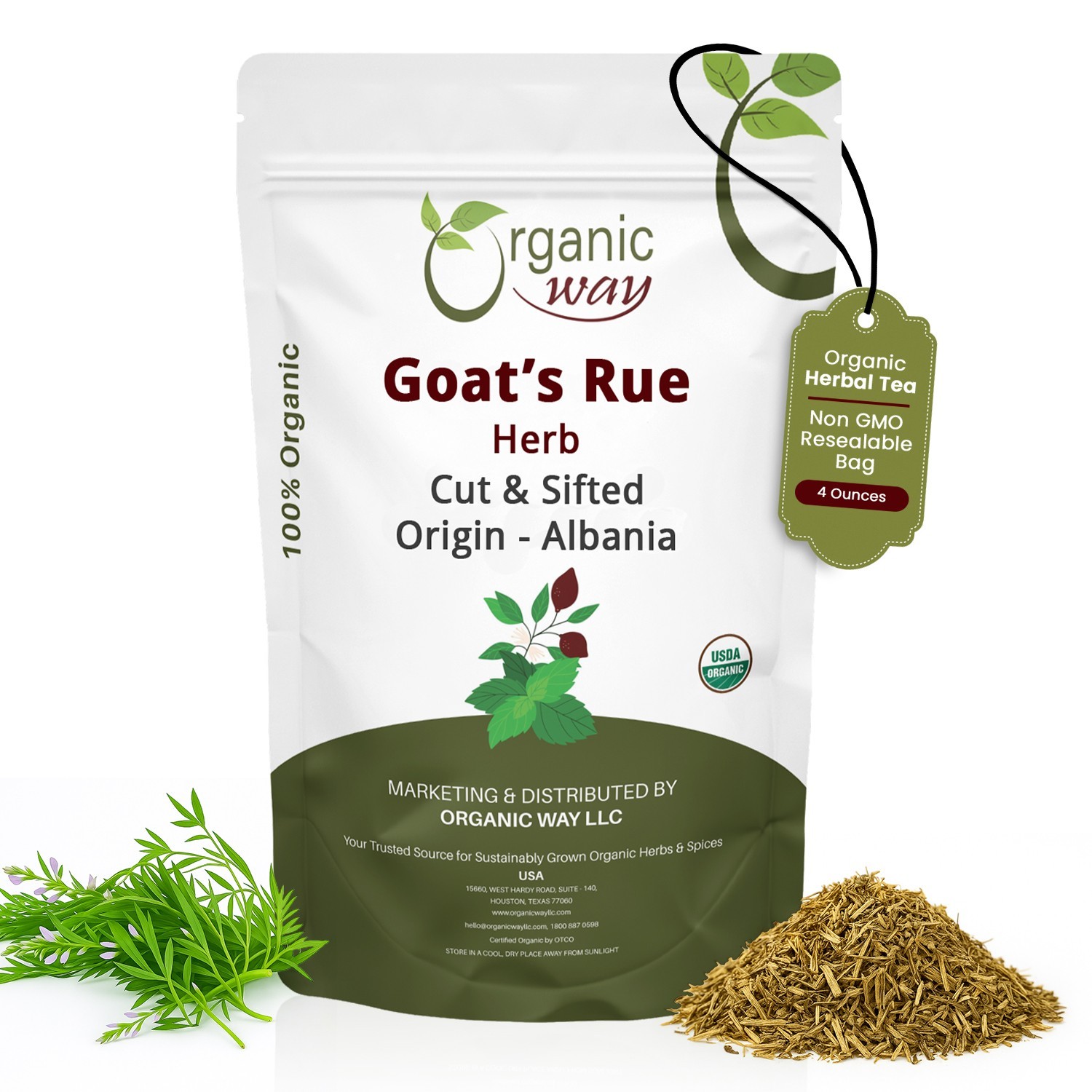 Goat’s Rue Herb Cut & Sifted - Herbal Tea European Wild-Harvest - Kosher & Vegan