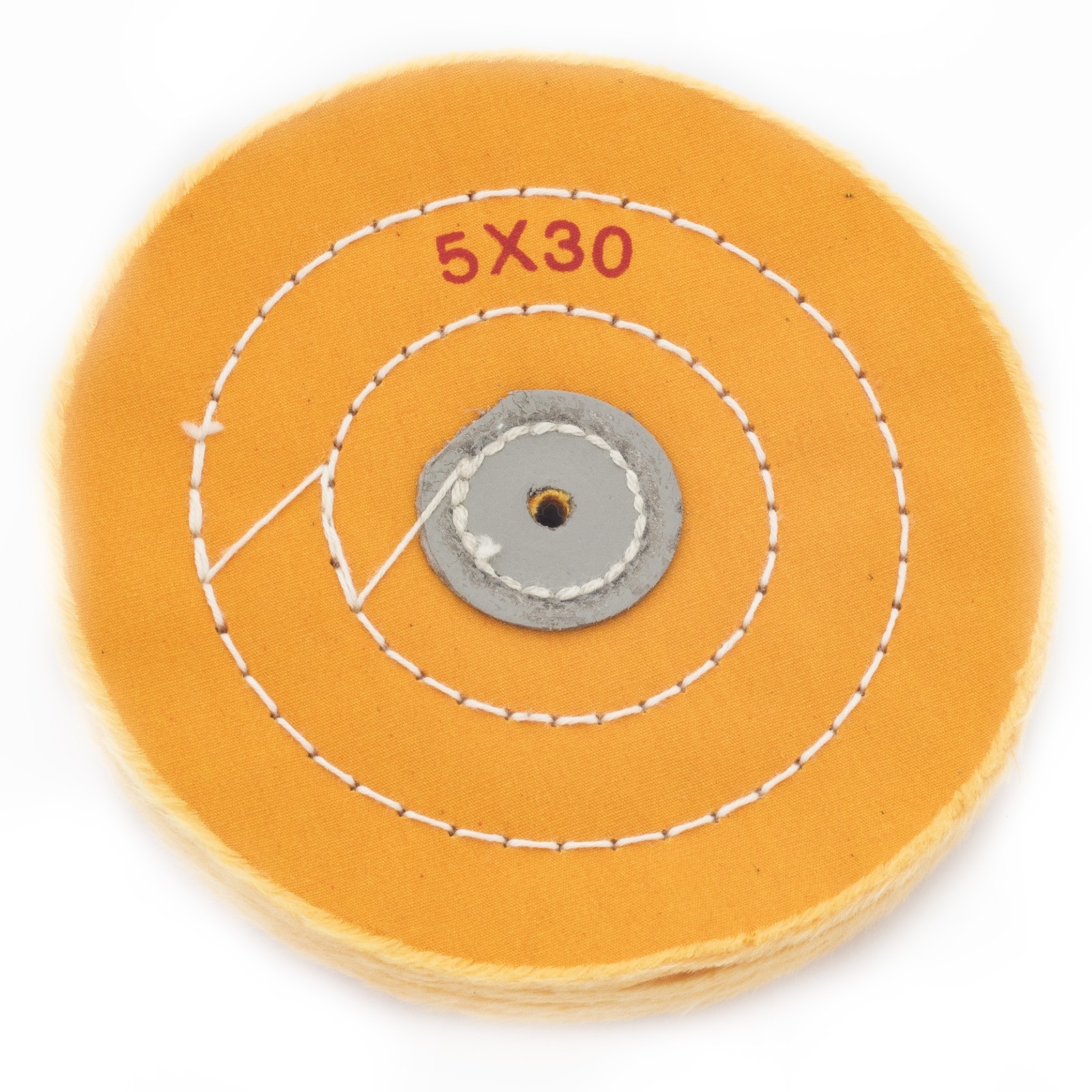 5" x 30 ply Muslin Polishing Buffing Wheel, Yellow Treated, Jewelry Buff, 5x30