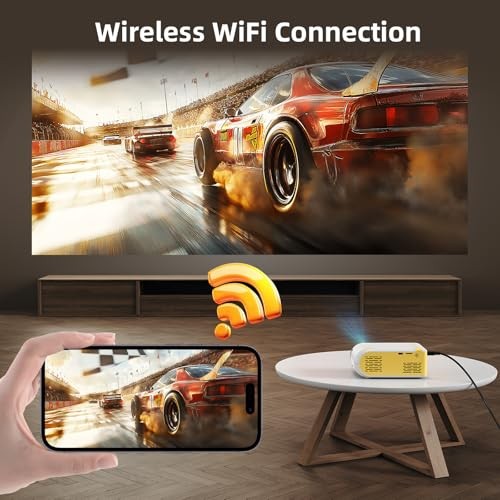 Mini Projector, Projector with WiFi and Bluetooth, 1080P Support Movie