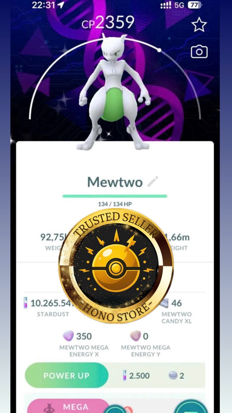 Pokémon G0 - Shiny Mewtwo Special Background Go Fest 2026  - Mini PTC