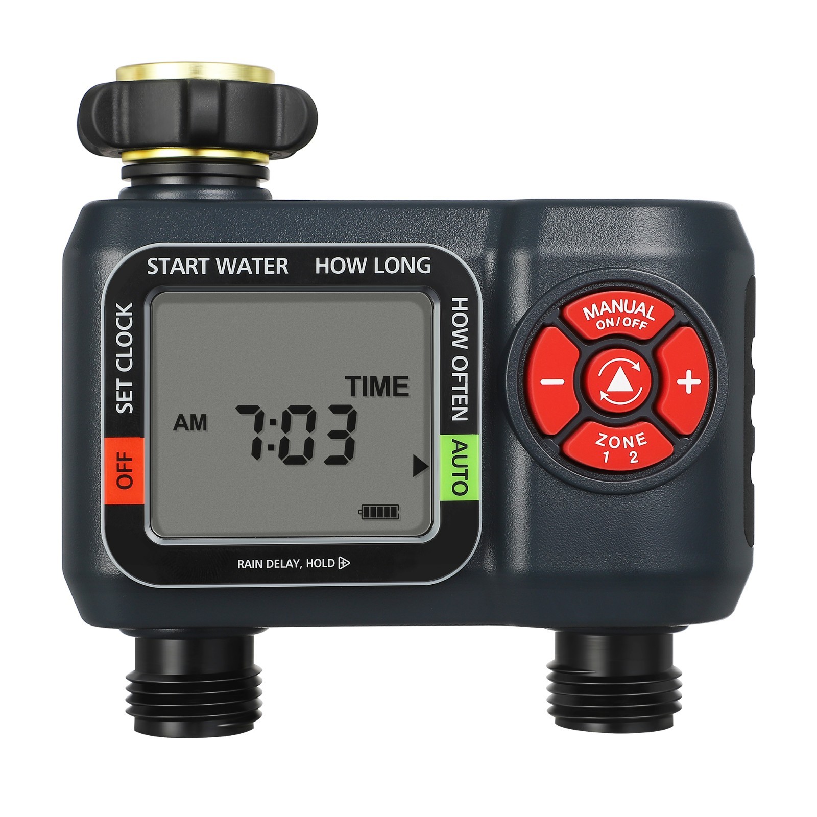DEWENWILS 2-Zone Water Hose Timer – Programmable Sprinkler Timer with Rain Delay