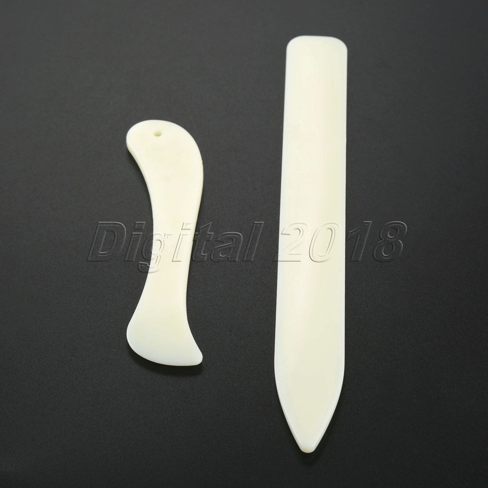 2Pcs Natural Bone Folder Creaser Scoring Folding Creasing Paper Leather Crafts