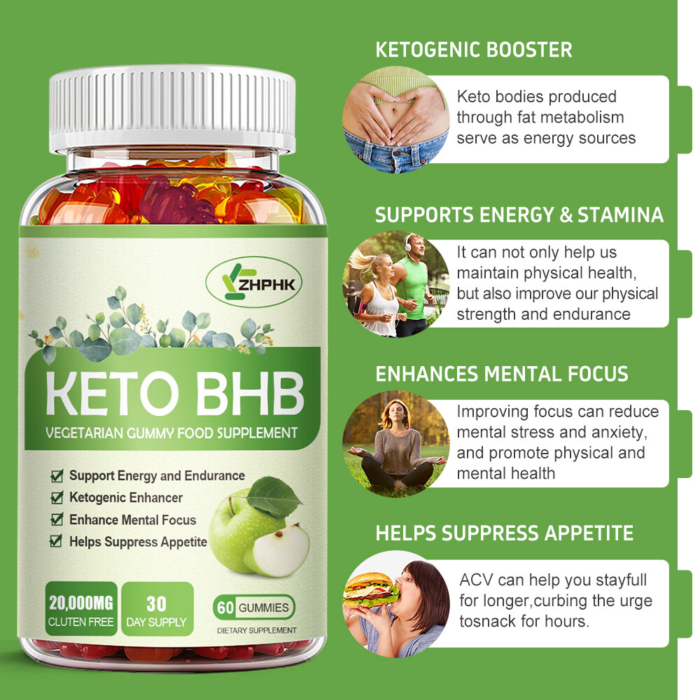 Ketone ACV BHB Gummies Keto Bod Weight Loss Fat Burn Detox Supplement 60 Gummies