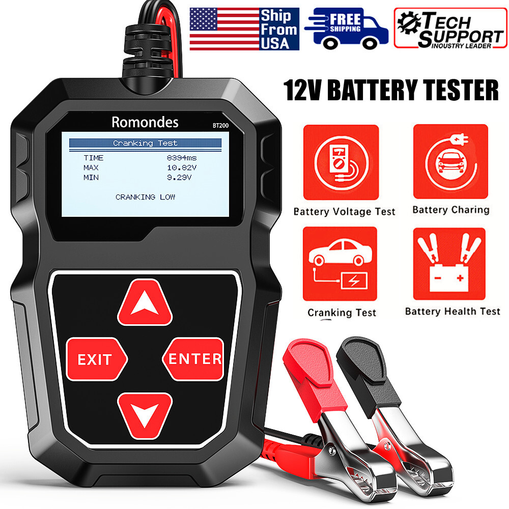 12V Car Battery Analyzer Load Tester Automotive Battery Cranking Charging Test