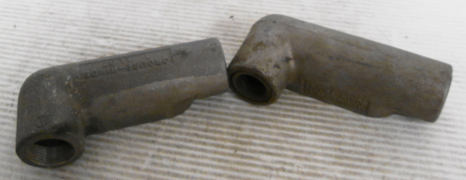 Mixed lot of (2) Crouse-Hinds LL37 Conduit Body (1) New (1) Used 1" Aluminum