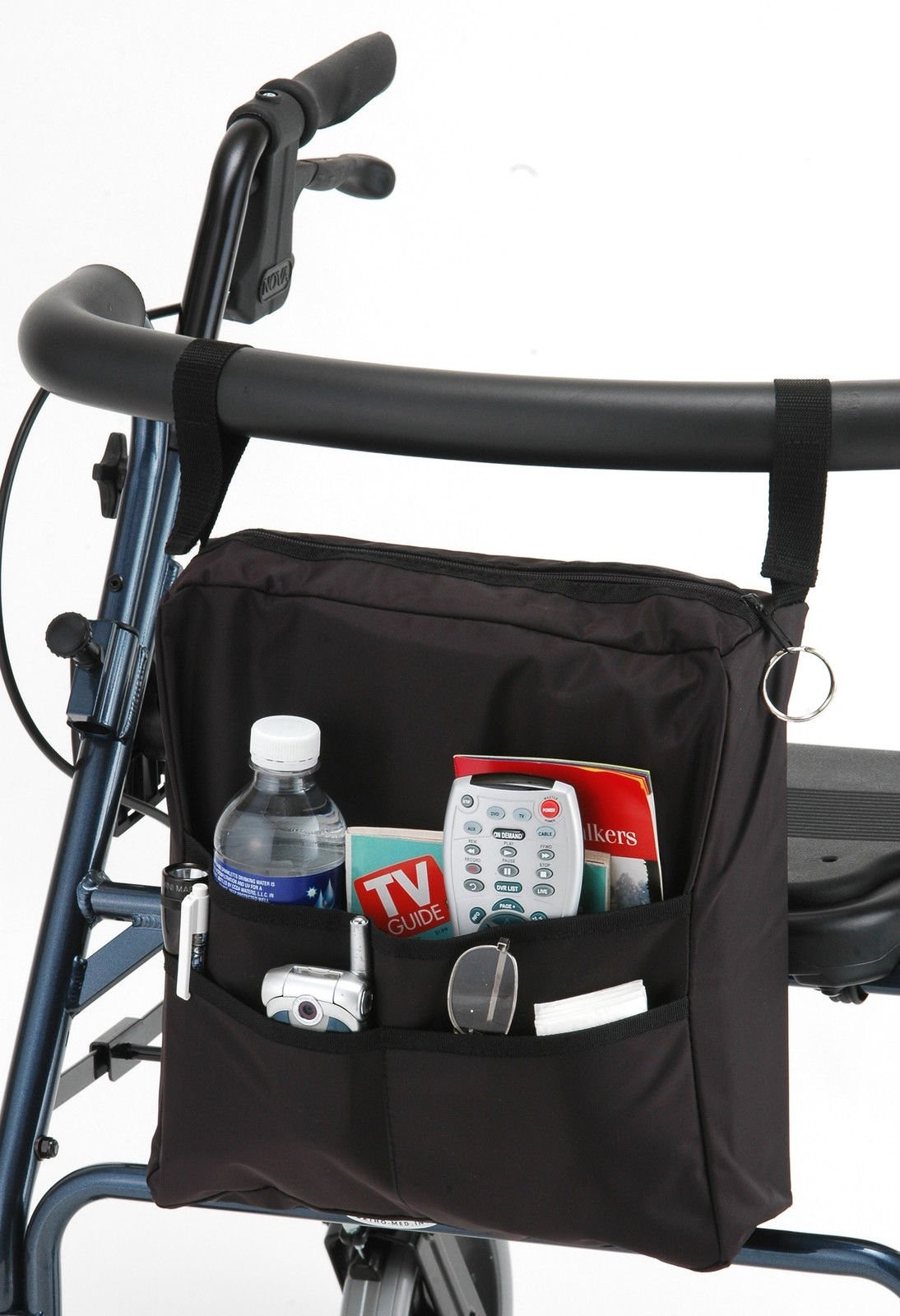 NOVA Medical Products Walker Bag, Large Carry Bag with 3 Front Pockets for Al...