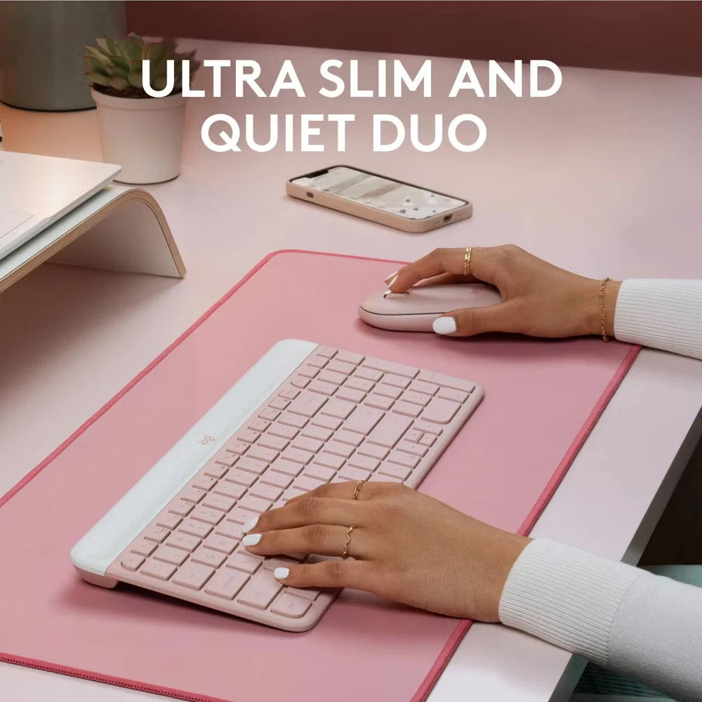 Logitech MK470 Keyboard - Pink