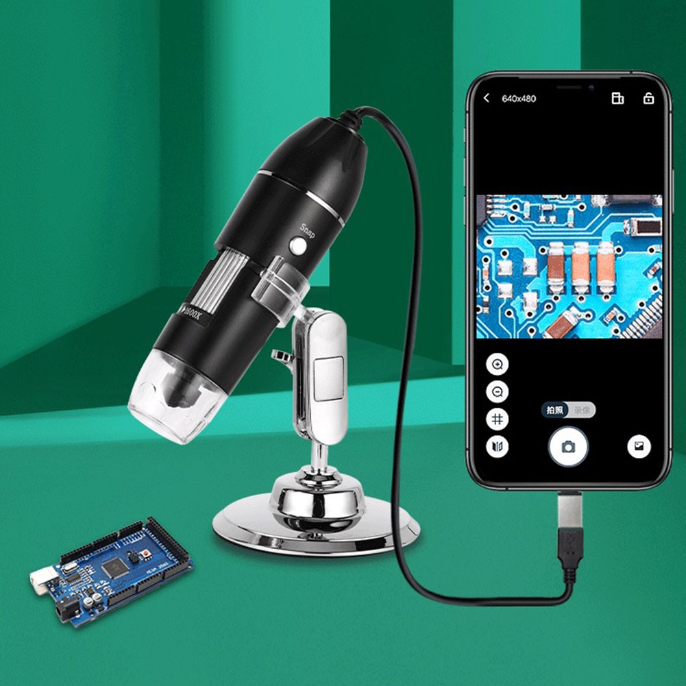 Digital USB Microscope Camera 500X LED Magnifier for Cell Phone Repair (1600X)