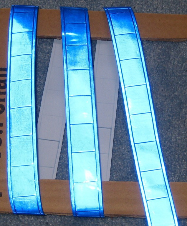 Blue gloss sew on REFLECTIVE TAPE PVC 3'x1"