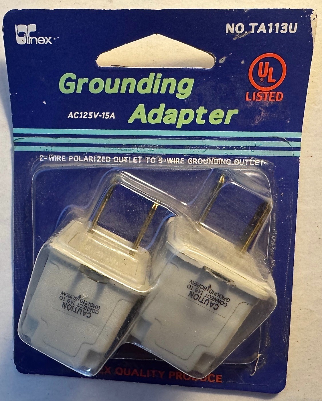 UNINEX Prong Grounding Adapters Set of 2 - AC 125V-15A