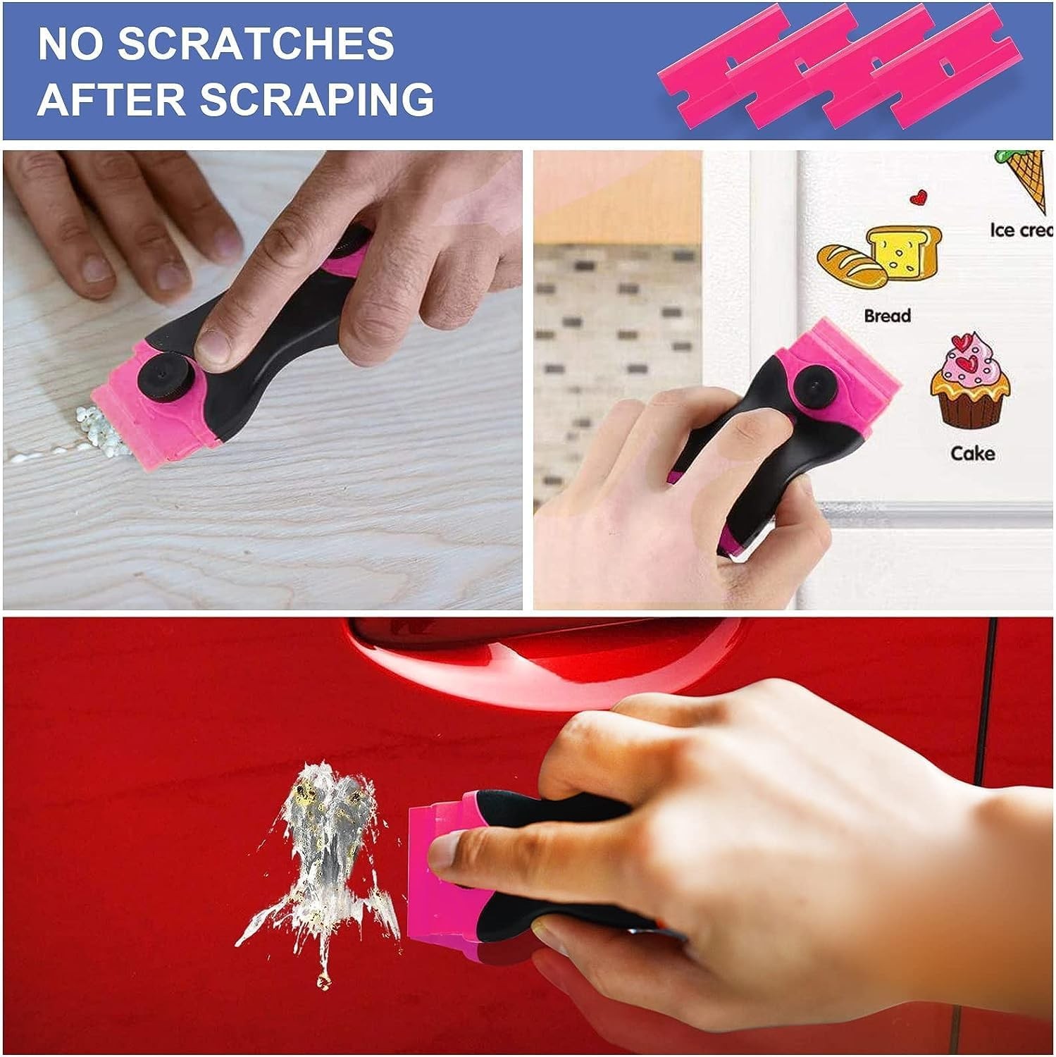 Razor Blade Scraper, Double Edged Razorblade Scraping Tool with 20 Razor Blades