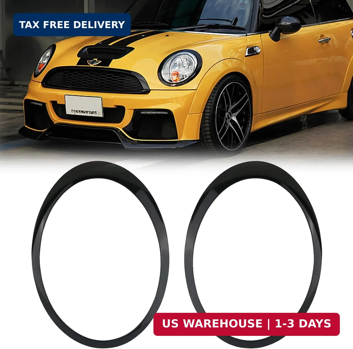 Headlight Trim Ring Headlamp Bezel Compatible with 2007-2015 Mini Cooper Gen2 R5