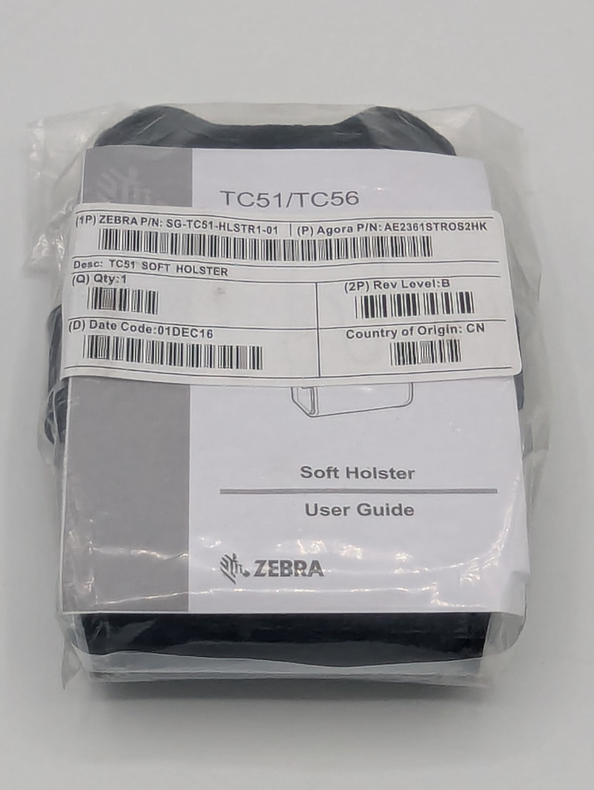 Zebra TC51/TC56 Soft Holster SG-TC51-HLSTR1-01 & User Guide New Free Shipping