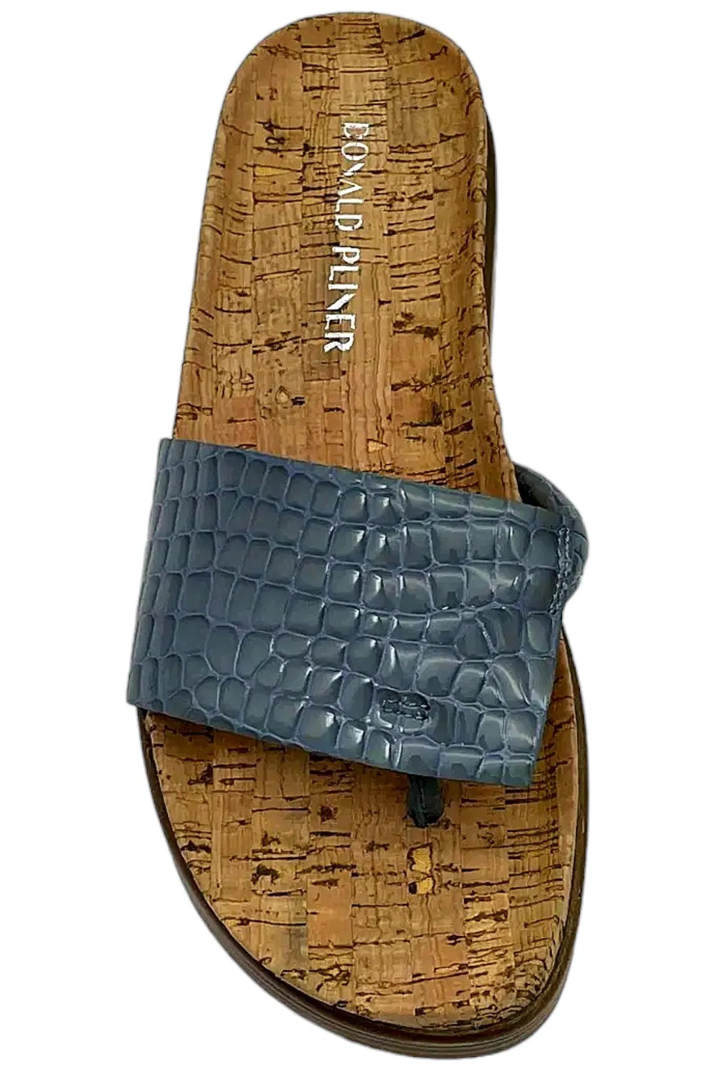 Donald Pliner Women's Fifi Crocco Slip On Sandal Denim