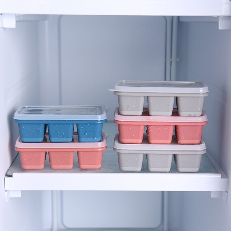 Ice Cubes Maker Mold Food-Grade Silicone with Lid DIY Square Tray for Cocktail
