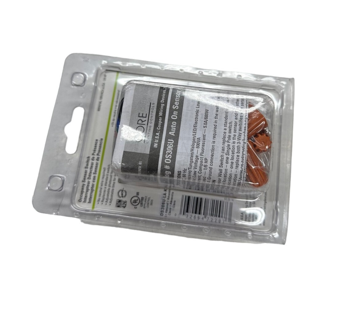 Cooper Occupancy Sensor Switch OS306U-LA-K **SALE**