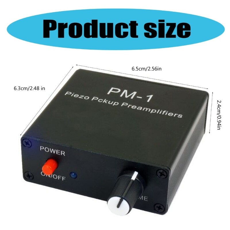 Professional Piezo Pickup Preamp for Guitars and Violins with Type C Charging