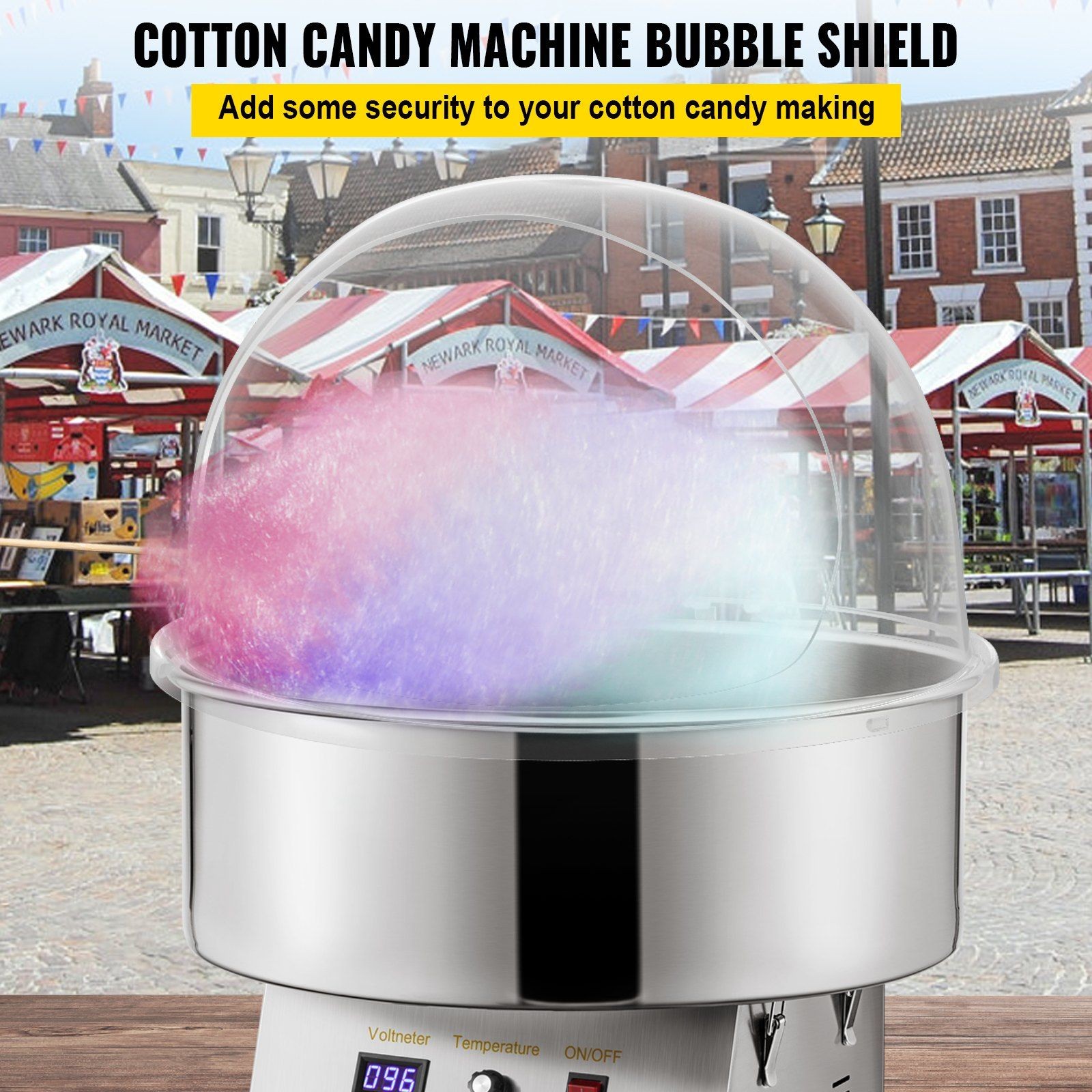 Protective 20.5in Transparent Dome for Mobile Candy Vendor Setup