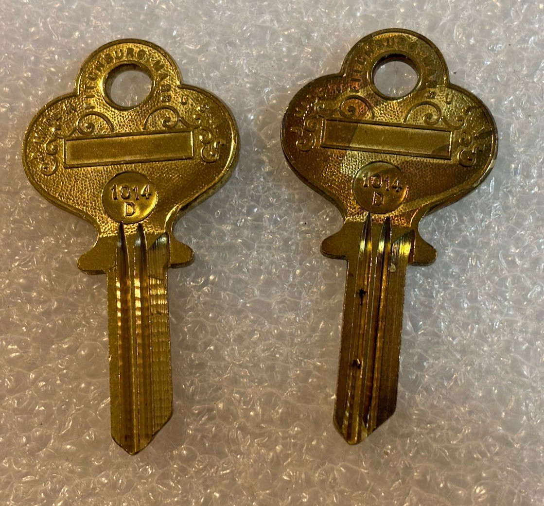 1014-D, Vintage ilco brand key blanks, 1014D, locksmith, Set of 2