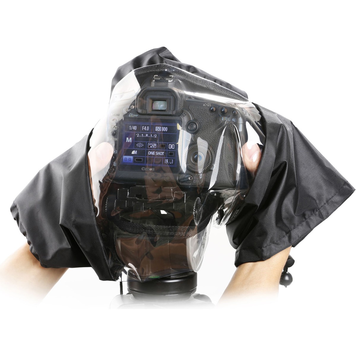 Movo Photo CRC01 Waterproof Nylon Rain Cover with Enclosed Hand Sleeves for DSLR