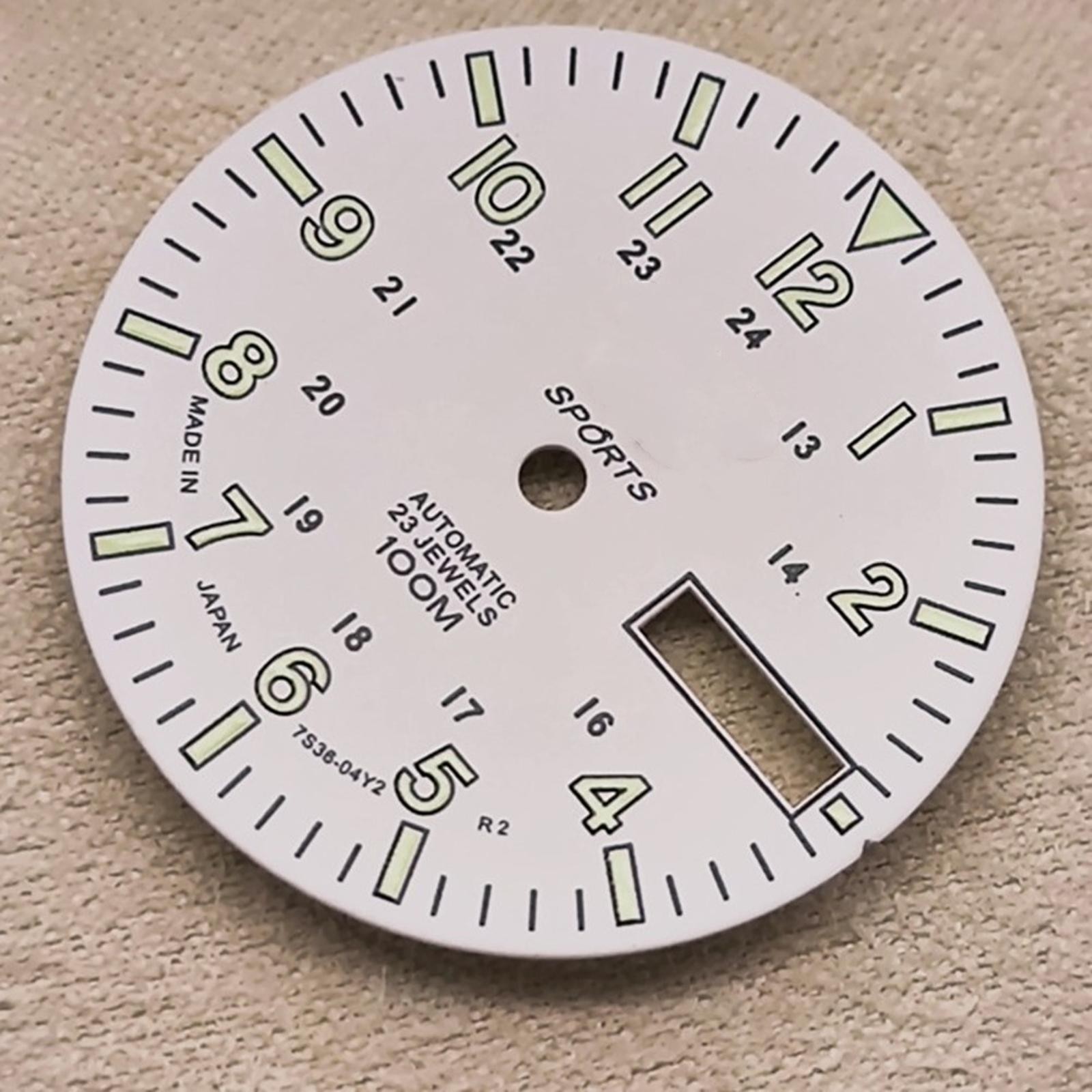 White Luminous Automatic Mechanical Watch Movement Dial Replacement For NH36A