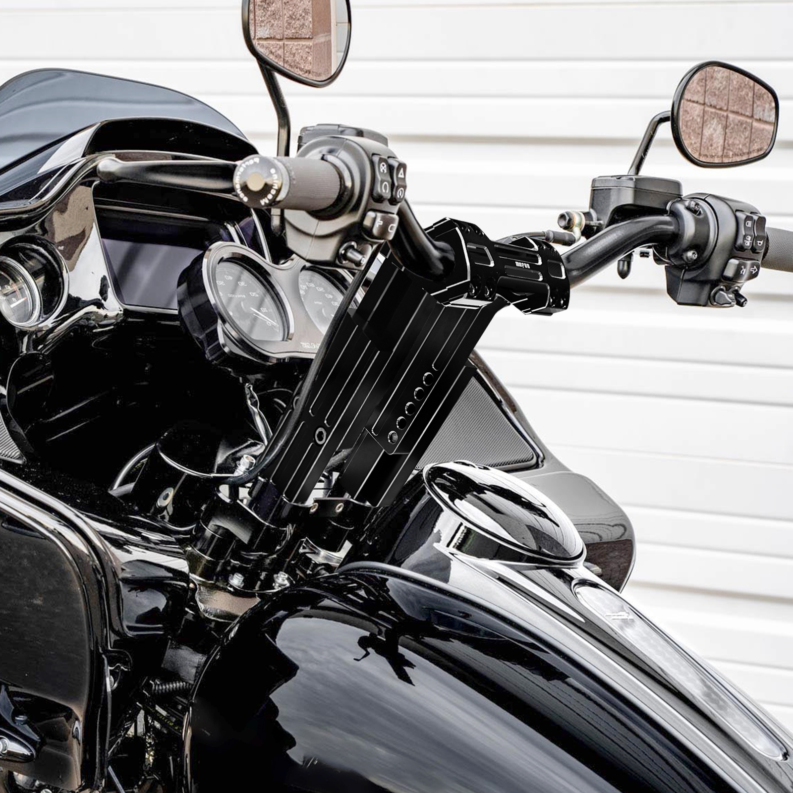 Black 6" 8" Adjustable Handlebar Risers For Harley Dyna Fat Bob Street Bob FXDL