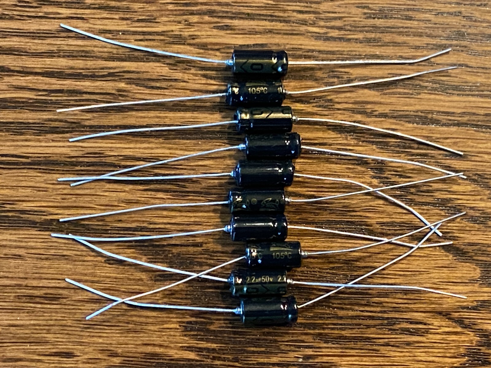 Axial Electrolytic Capacitor, 2.2uF, 50V - Lot of 10