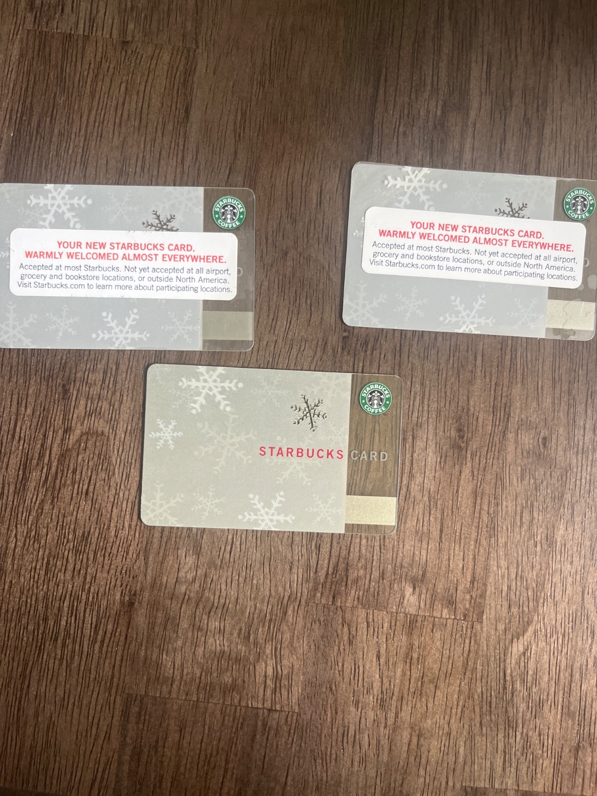 2001 Snowflakes Starbucks Card