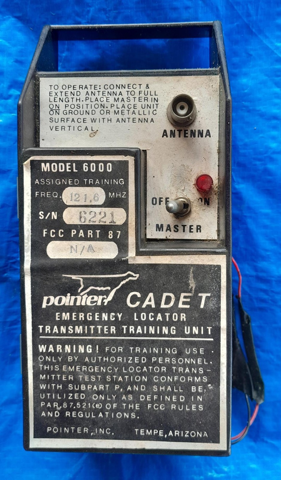 Pointer Cadet 6000 121.6 MHZ transmitter S/N 6221 w/ paperwork