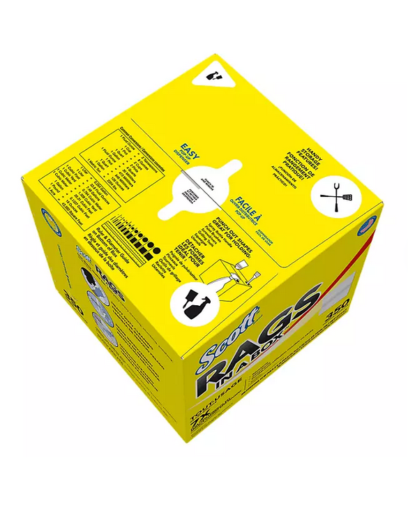 2 PACK - Scott Rags In a Box , White, All Purpose 350 Sheets/Box,.