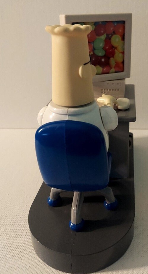 1998 Dilbert M & M Electronic Candy Dispenser Computer Office Desk Collectible