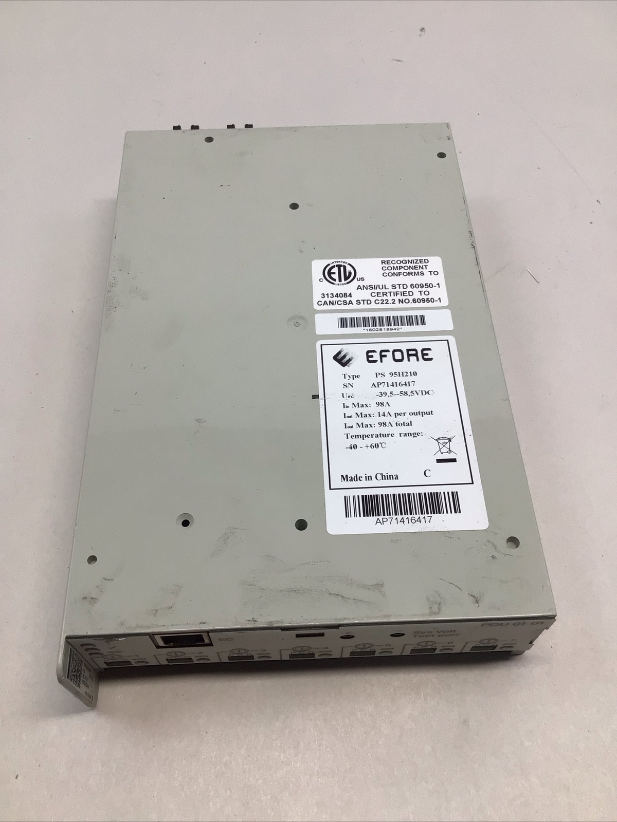 Ericsson PDU 01 01 Efore Type PS 95H210 BMG 980 336/2 60950-01