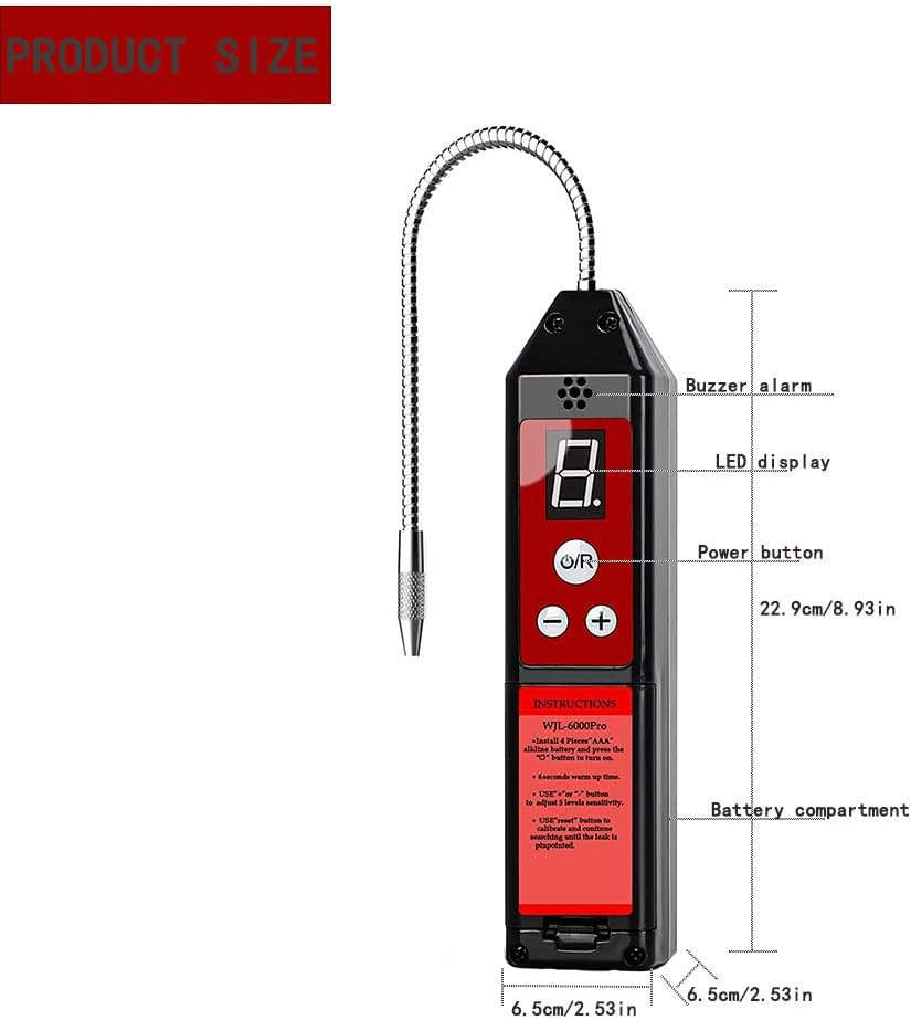 Wjl-6000Pro Refrigerant Leak Detector for Halogen Gas Leakage, Air Condition Fre
