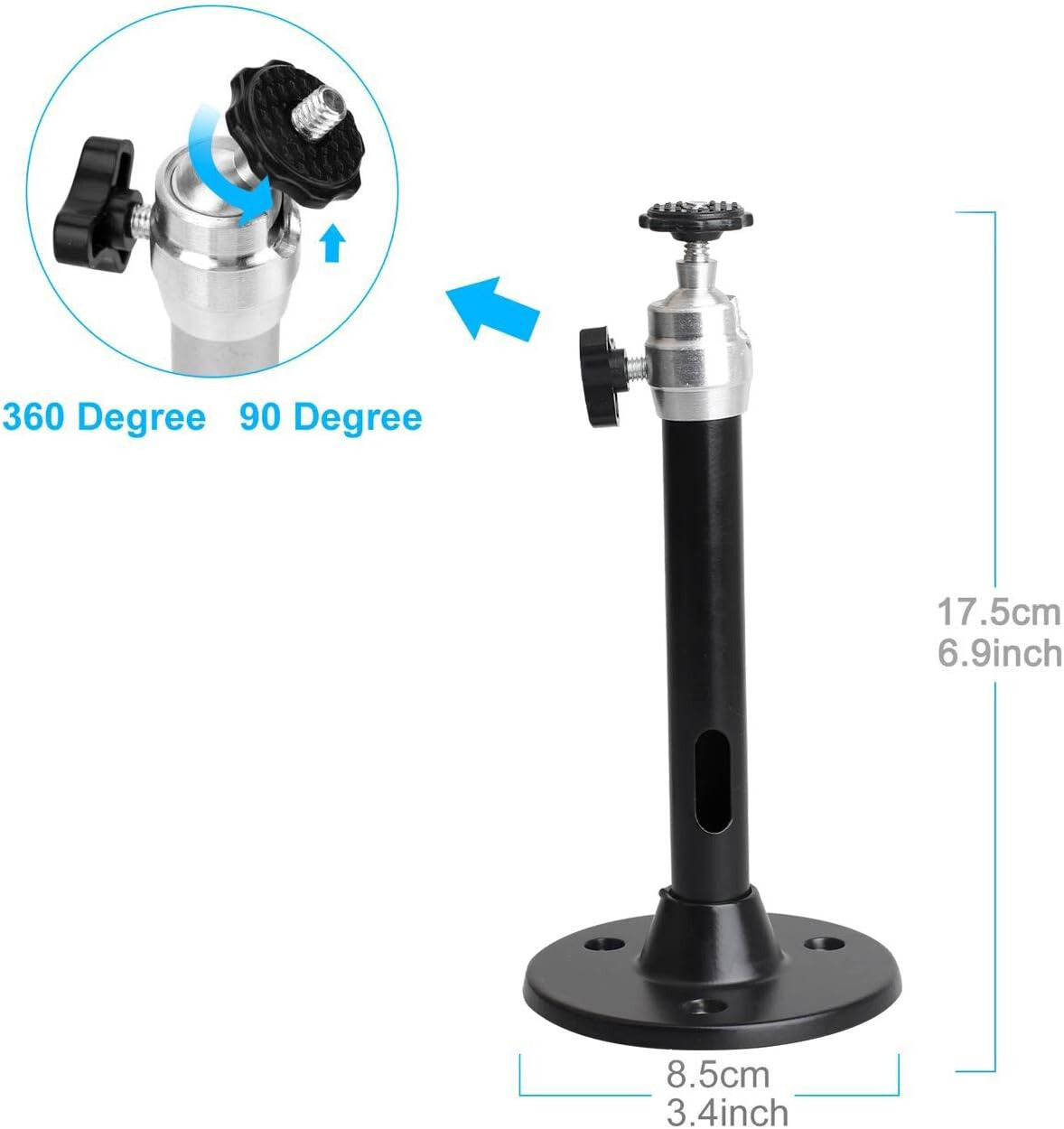 Universal Wall Ceiling Mount Stand for Mini Projector DVR Camera 360° Rotatable