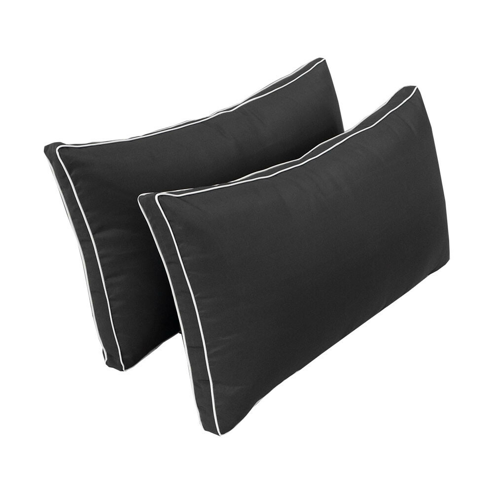 COVER ONLY Style2 Outdoor Bolster Back Pillow Slipcover Contrast Trim Crib-AD003