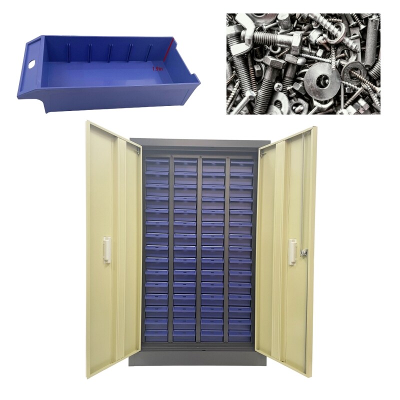 Metal Parts Storage Locker Parts Box Cabinet 60 Drawer Storage Shelving Cabinet