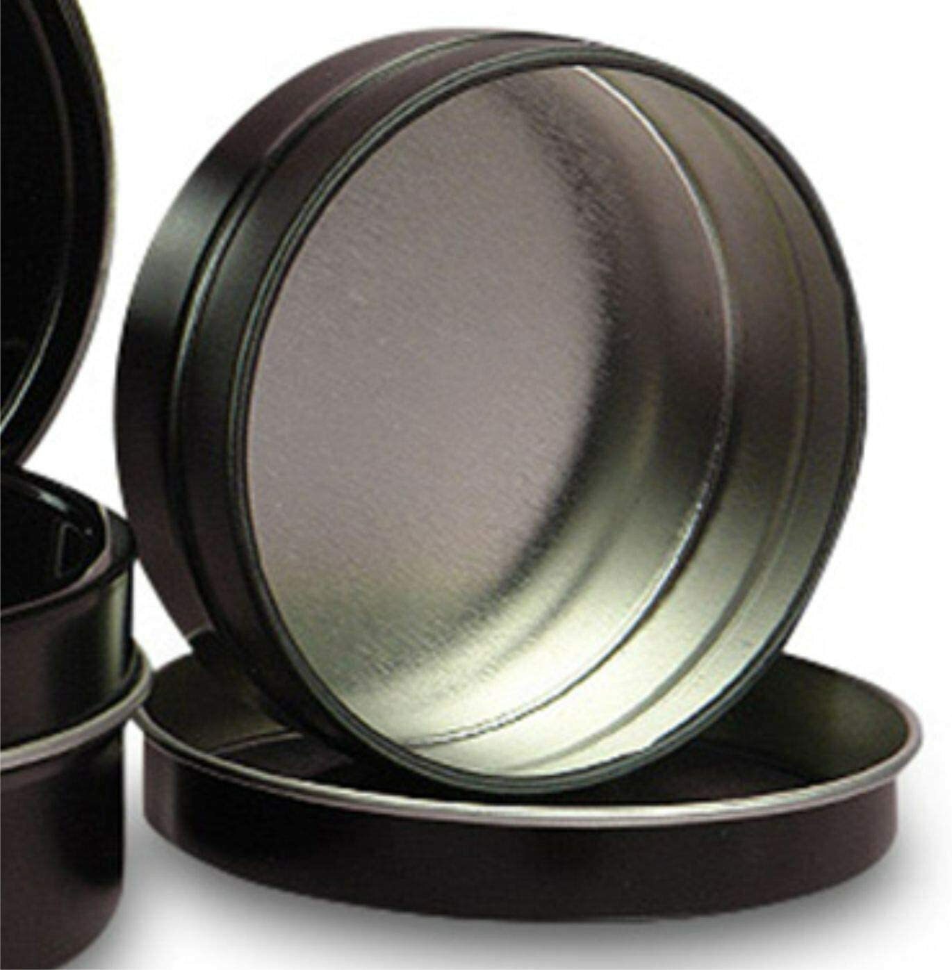 MagnaKoys Deep 1oz Empty Black Slide Top Round Tin Containers 5 pcs