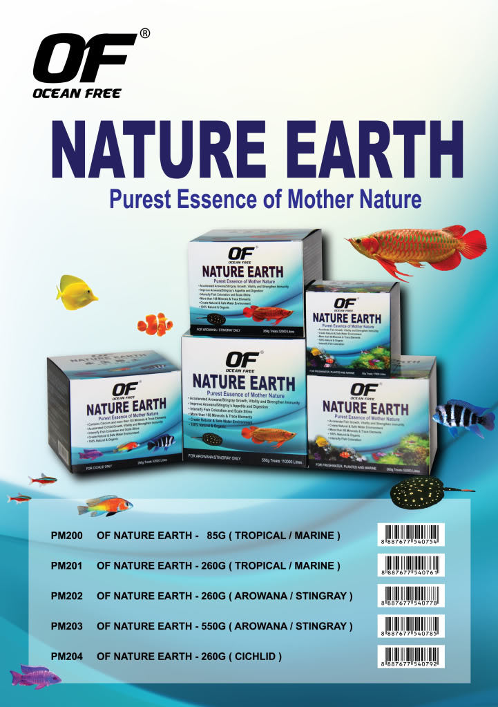 OF OCEAN FREE NATURE EARTH for AROWANA or STINGRAY 260 GM