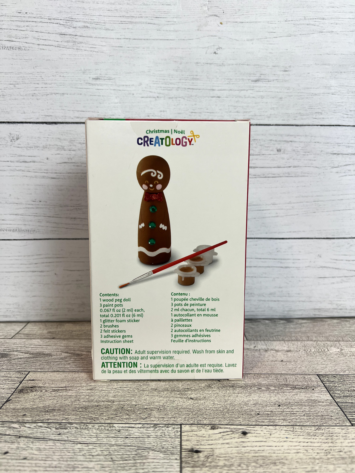 Creatology Christmas Noel Gingerbread Peg Figure Craft Kit - New in box!